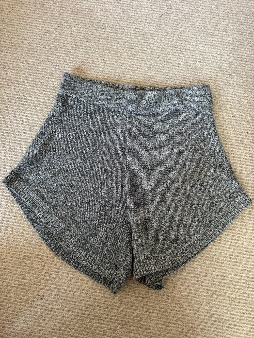 Free People Heather Gray High-Waist Knit Shorts